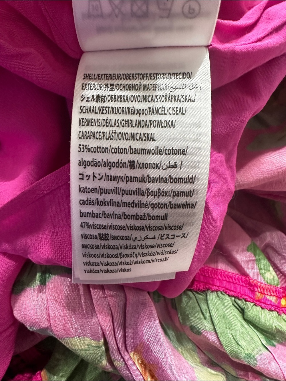 Farm Rio Women's Pink Delicate Fruit Garden Mini Shirt Dress Size M No Belt- NWT - Picture 8 of 8